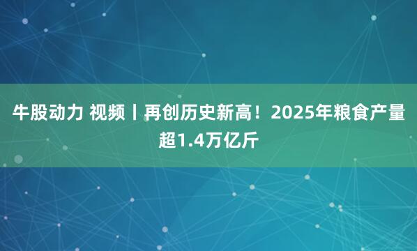 牛股动力 视频丨再创历史新高！2025年粮食产量超1.4万亿斤
