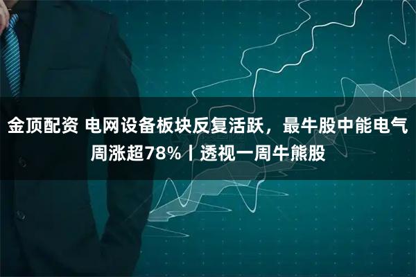 金顶配资 电网设备板块反复活跃，最牛股中能电气周涨超78%丨透视一周牛熊股